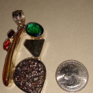 Druzy multi stone pendant